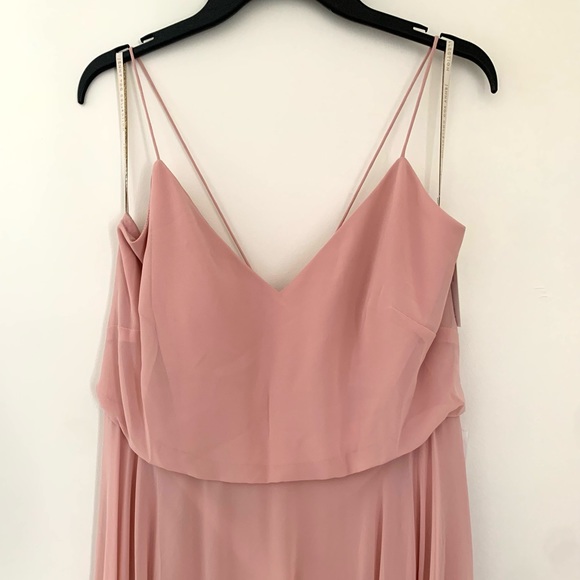 Jenny Yoo BHLDN Inesse Blush Pink Bridesmaid Flowy Dress 14 - Picture 4 of 11